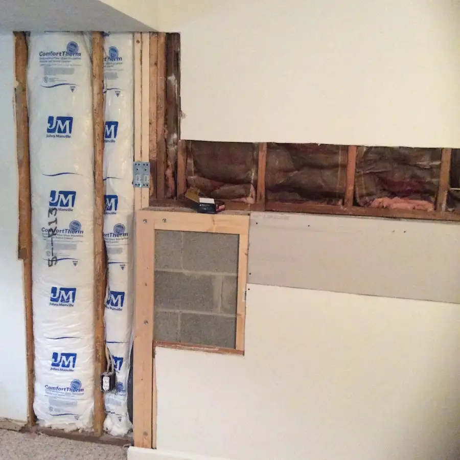 Wall insulation replacement during Basement Flood Cleanup in Rensselaer